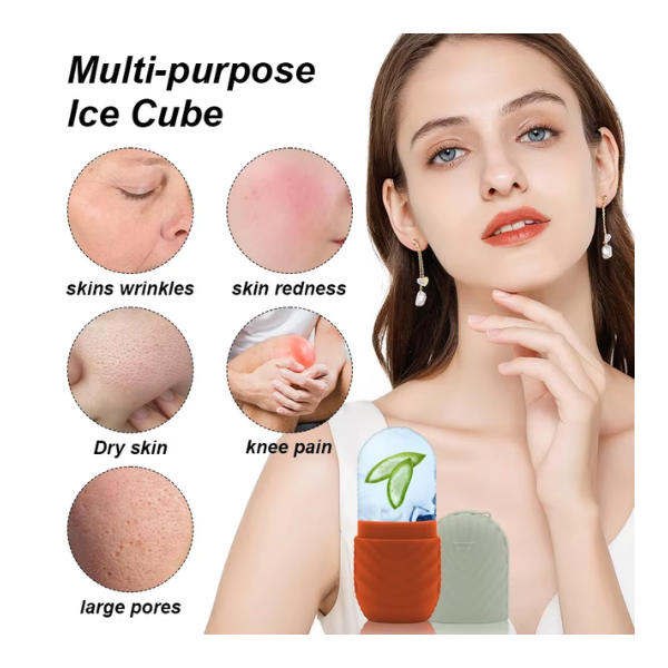 1pc Silicon Ice Face Roller for Face & Eyes – Puffiness Reducer & Cooling Skincare Tool - Reusable and Mini size