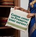 GOMENTO Cotton Saree Storage Bag (150gsm) – Zipper Pouch for Saree Storage (16Wx14H Inches)